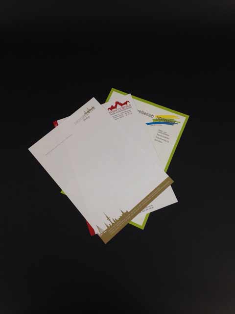 Briefpapier-Beispiele unserer Hamburger Druckerei